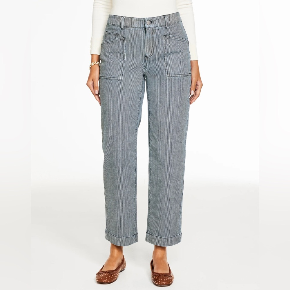 Talbots Women's Straight Jeans in Light Gray / Blue